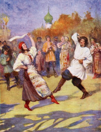 Russische boeren dans door Joseph Ratcliffe Skelton