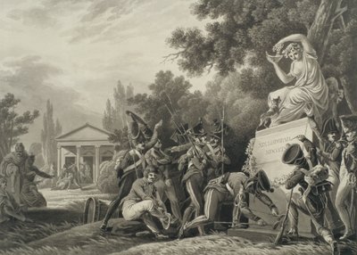 Soldaten brengen eerbetoon aan Isabelle Czartoryski (1746-1835) door Joseph Richter