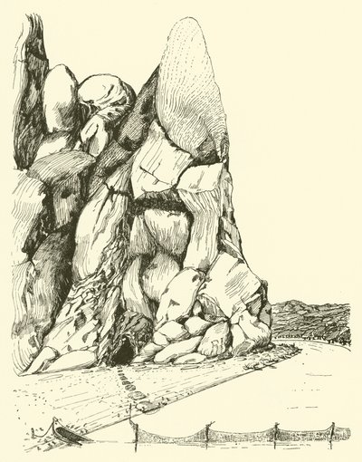 Grot waar de man en vrouw eerst woonden (gravure) door Joseph Rudyard (after) Kipling
