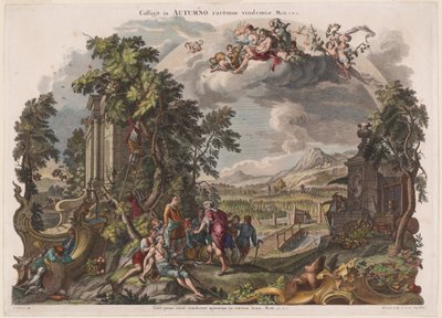 Herfst door Joseph Sebastian Klauber, Johann Baptist Klauber, after Johann Wolfgang Baumgartner