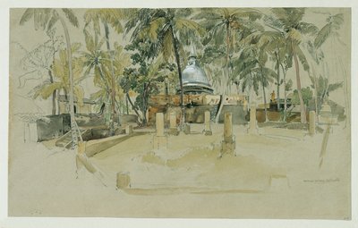 Boeddhistische tempel op Ceylon (Sri Lanka) door Joseph Selleny