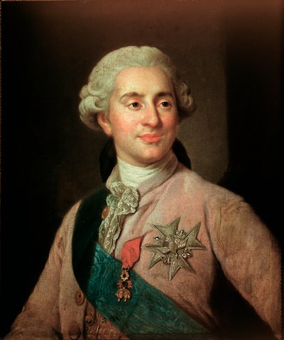 Portret van koning Lodewijk XVI van Frankrijk met de insignes van de Orde van het Gulden Vlies door Joseph Siffred Duplessis