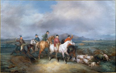 Eberjagd door Joseph Simon Volmar