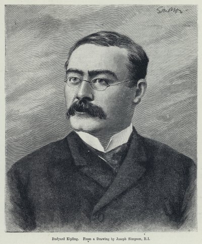 Rudyard Kipling (litho) door Joseph Simpson