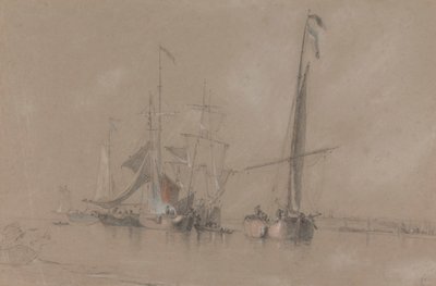Schepen voor de Kust bij Corton door Joseph Stannard