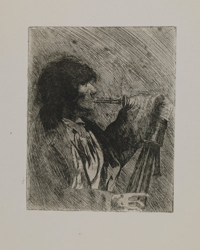 Zonder titel - Man met doedelzak door Joseph Stella