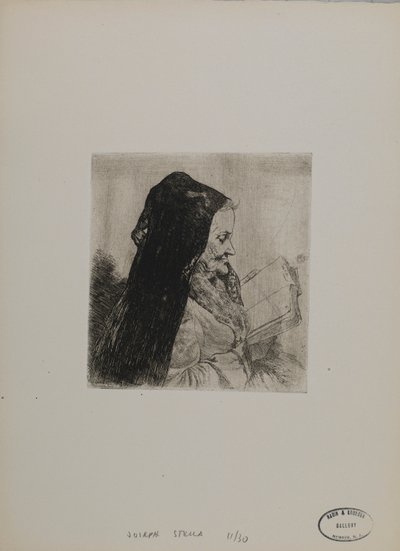 Zonder titel - Lezende oude vrouw door Joseph Stella