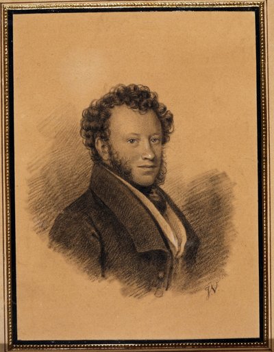 Portret van de schrijver Alexander Poesjkin door Joseph Vivien