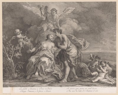 Bacchus en Ariadne op het eiland Naxos door Joseph Wagner (possibly)