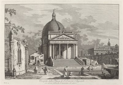 Voorgevel van de kerk van S. Simeone Apostolo door Joseph Wagner after Canaletto