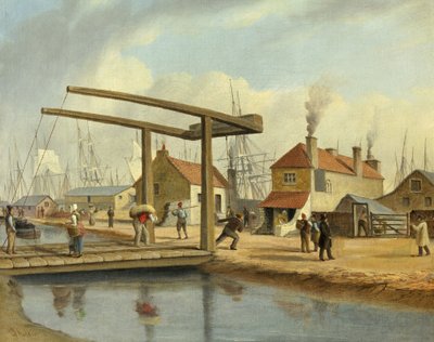 Het Monmouthshire-kanaal bij Newport, 1800-1850 door Joseph Walter