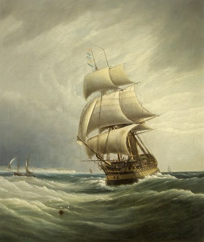 Driemaster voor de wind door Joseph Walter