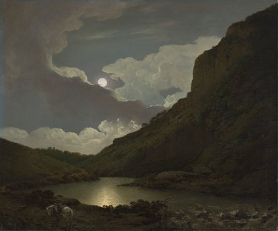 Matlock Tor bij Maanlicht door Joseph Wright of Derby