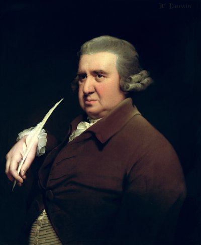 Portret van Dr Erasmus Darwin (1731-1802) wetenschapper, uitvinder en dichter, grootvader van Charles Darwin door Joseph Wright of Derby