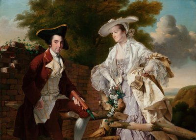 Portret van Peter Perez Burdett en zijn eerste vrouw Hannah door Joseph Wright of Derby