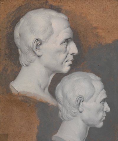 Studies van een klassiek borstbeeld door Joseph Wright of Derby