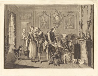 De Mooie Boerin door Joseph de Longueil after Charles Eisen