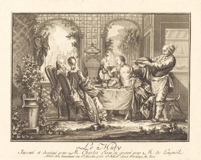 De middag door Joseph de Longueil after Charles Eisen