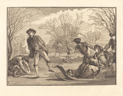 De winter door Joseph de Longueil after Charles Eisen