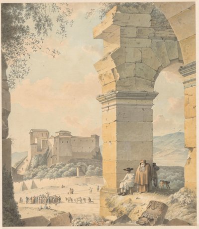 Colosseum en Santi Quattro Coronati door Josephus Augustus Knip