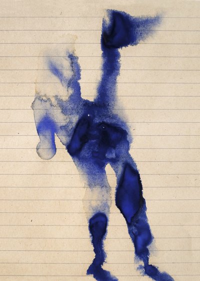 Abstracte blauwe inktvlek door Joshua Hoskins