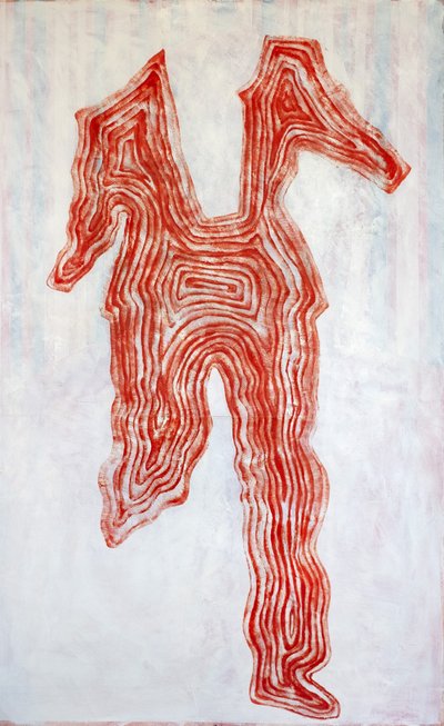 Rood omlijnde figuur door Joshua Hoskins