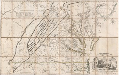 Een kaart van het meest bewoonde deel van Virginia door Fry en Jefferson door Joshua & Jefferson Peter Fry