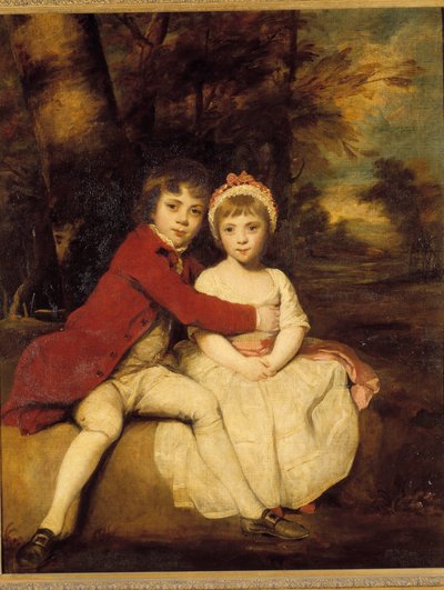 John Parker en zijn zus Theresa Een broer en zus die liefdevol staan. Schilderij door Joshua Reynolds (1723-1792) door Joshua Reynolds