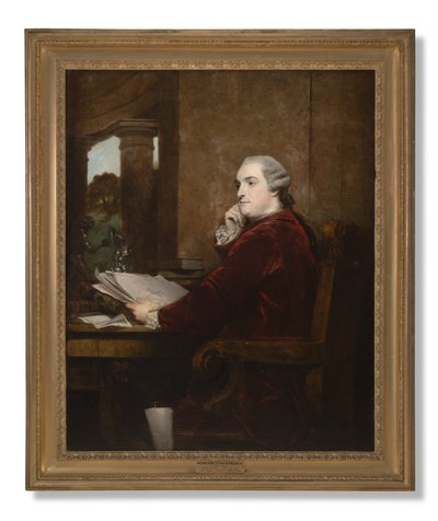 Portret van William Henry Cavendish Bentinck, 3e hertog van Portland aan zijn bureau door Joshua Reynolds