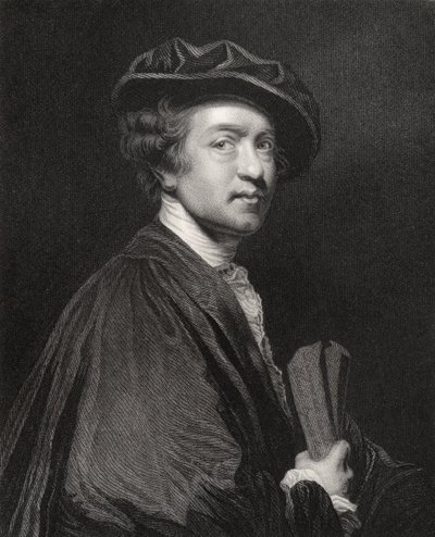 Sir Joshua Reynolds, gegraveerd door J. Cochran, uit 