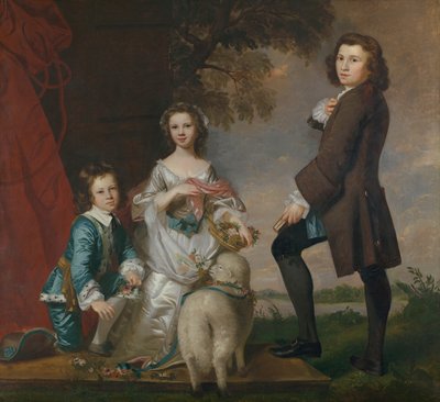 Thomas 1740-1825 en Martha Neate 1741-na 1795 met Zijn Leraar, Thomas Needham, 1748 door Joshua Reynolds