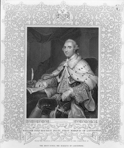 William Fitz-Maurice Petty, Eerste Markies van Lansdowne, gegraveerd door H. Robinson door Joshua Reynolds