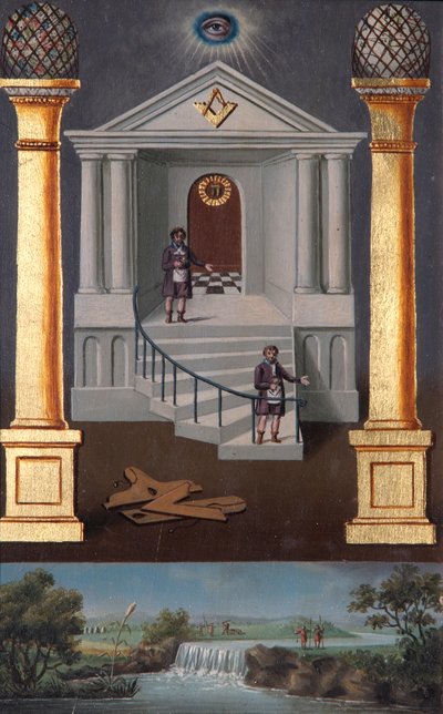 Tweede graad vrijmetselaars tracering bord, 1819 door Josiah Bowring