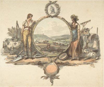 Ontwerp voor een Frontispice, ca. 1793 door Josiah Boydell