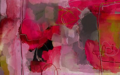 Levendig roze abstract door Josie George