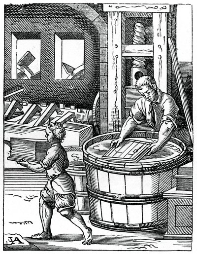 De Papiermaker, 16e eeuw, 1870 door Jost Amman