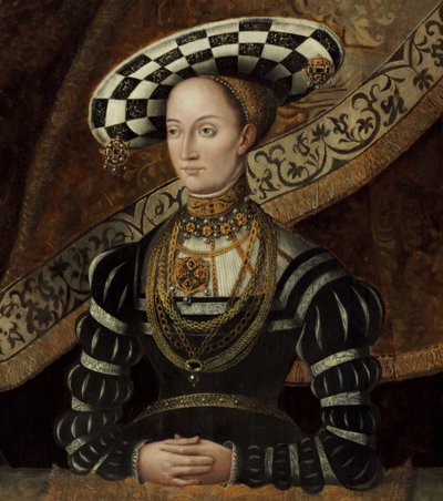 Duits: Doppelbildnis Philipps des Großmütigen und seine Frau Christine, geborene Herzog von Sachsen Dubbelportret van Philipps des Großmütigen en zijn vrouw Christine door Jost vom Hoff