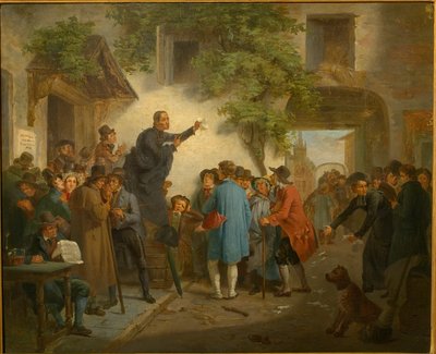 In een herberg - Verkiezing in Gent in 1830 door Jozef Geirnaert