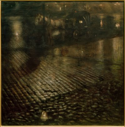 Koets in de Nacht door Jozef Pankiewicz
