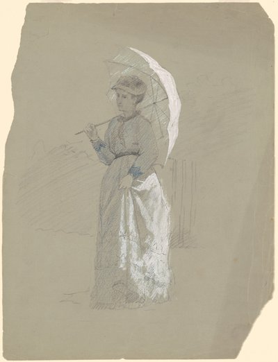 Vrouw met parasol door Jr. Enoch Wood Perry