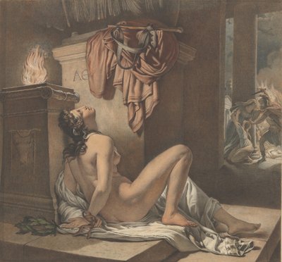 Cassandra Smeekt Athena om Wraak Tegen Ajax, 1795-1838 door Jérome Martin Langlois the Younger