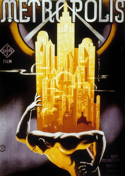 Poster voor de Hongaarse release van Metropolis, geregisseerd door Fritz Lang, 1927 door Jósef Bottlik