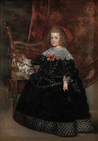 Maria Teresa 1638-1683, Infanta van Spanje, ca. 1645 door Juan Battista Martinez del Mazo