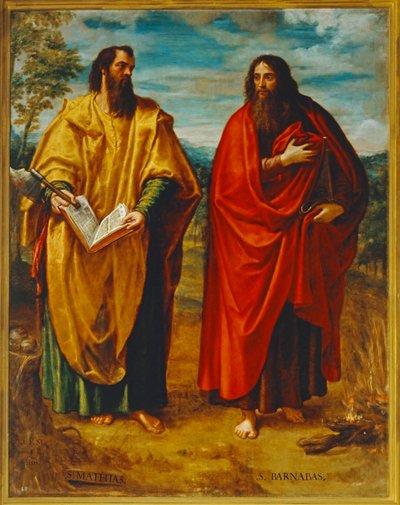 Evangelist Mattheus en Barnabas (schilderij) door Juan Fernandez de Navarrete