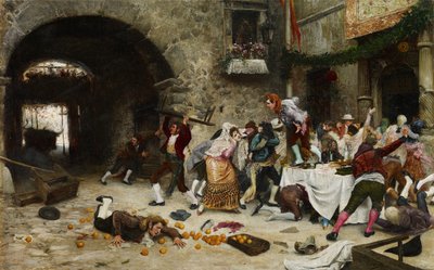 Een onderbroken banket door Juan José Gárate y Clavero