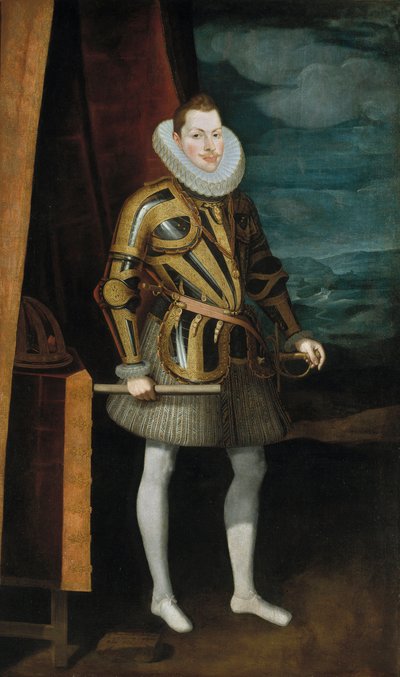 Portret van Filips III (1578-1621), koning van Spanje en Portugal door Juan Pantoja de la Cruz