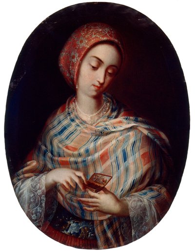 Dame met sjaal door Juan Rodríguez Juárez