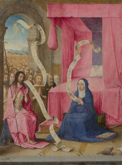 Christus verschijnt aan de Maagd met de Verlostenen van het Oude Testament door Juan de Flandes