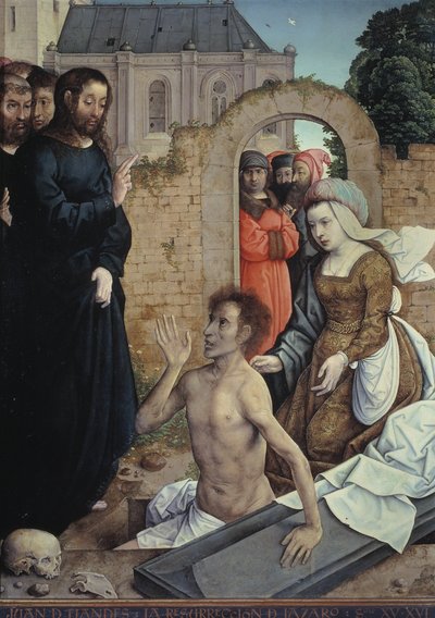 De opstanding van Lazarus door Juan de Flandes