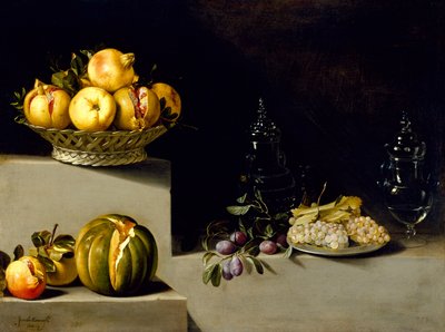 Stilleven met Fruit en Glaswerk door Juan van der Hamen